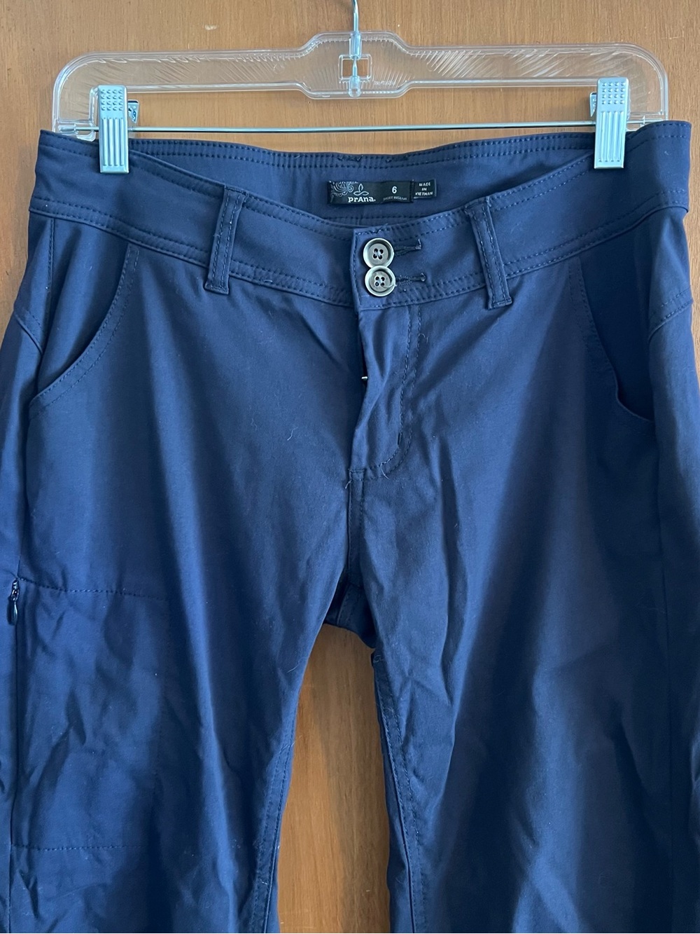 Prana Women's Navy Button-Front Stretch Pants